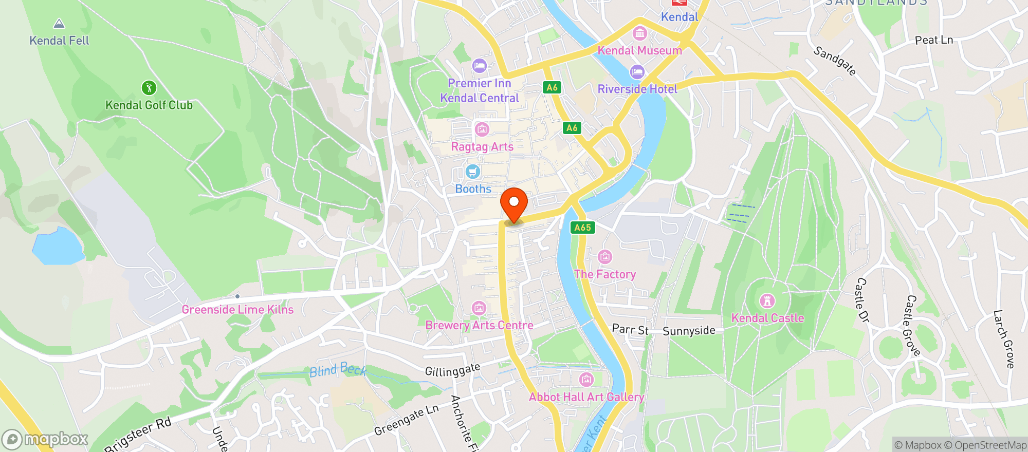 Map showing Fell Bar (kendal)