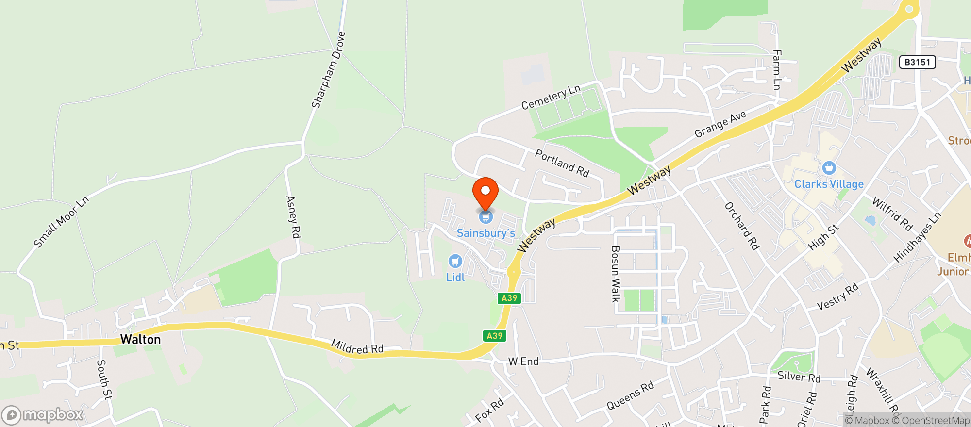 Map showing Sainsburys Street