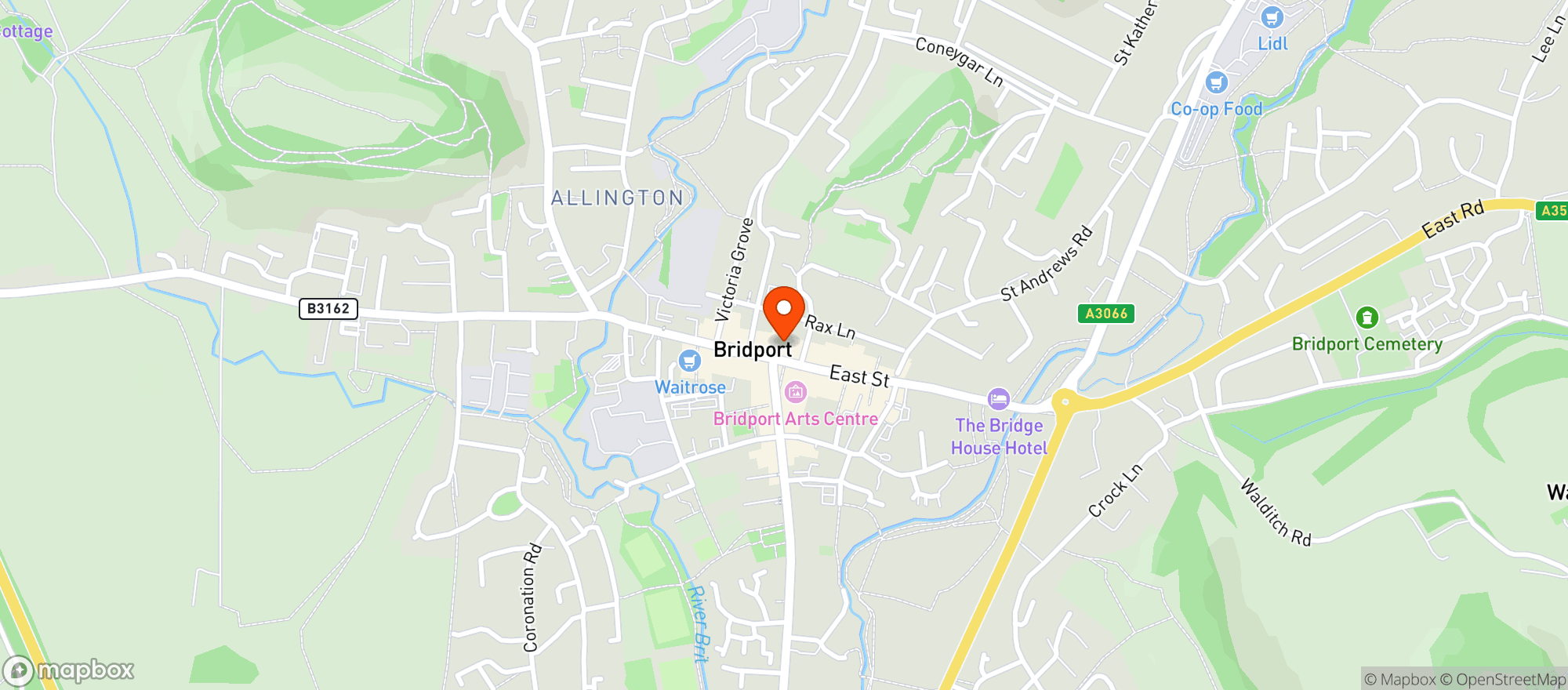 Map showing Naturalife Bridport