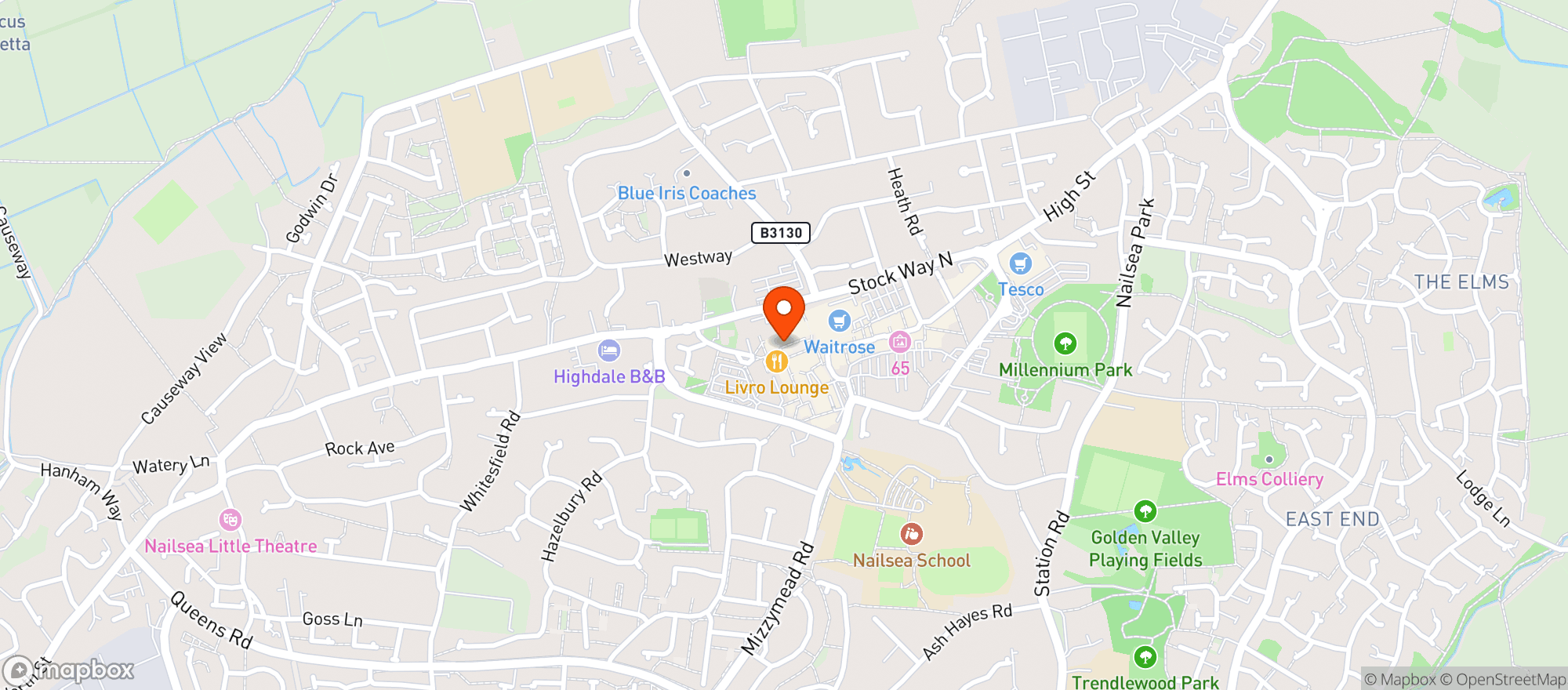 Map showing Waitrose Nailsea