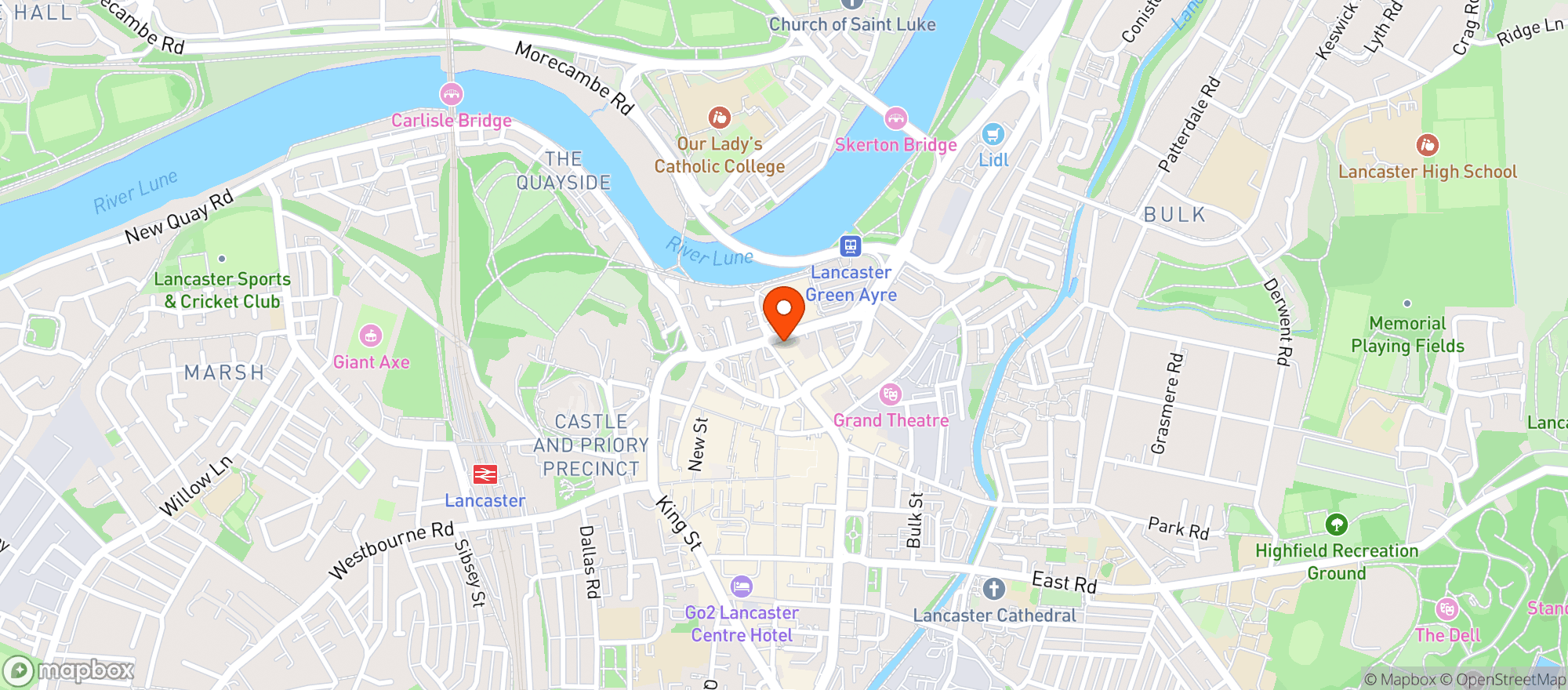 Map showing Sainsburys Lancaster