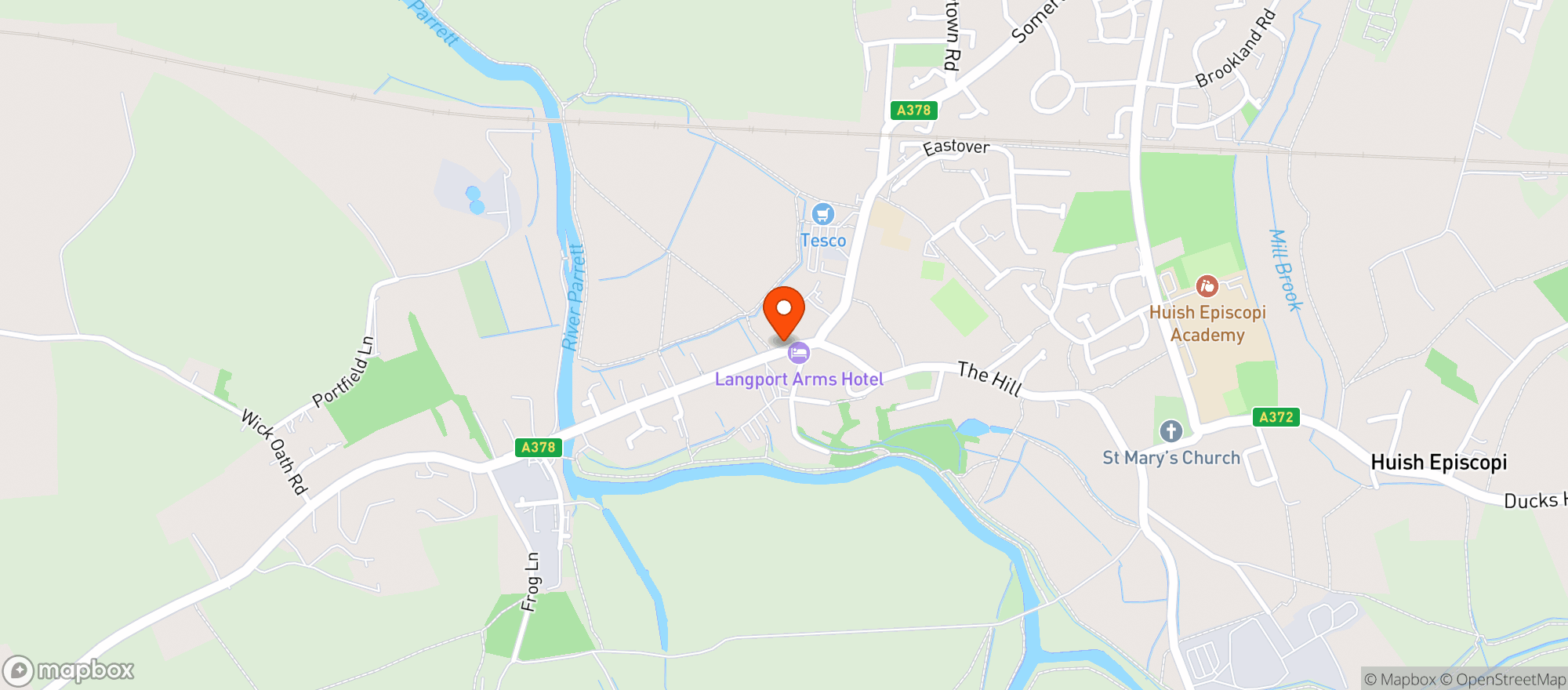 Map showing The Langport Stores