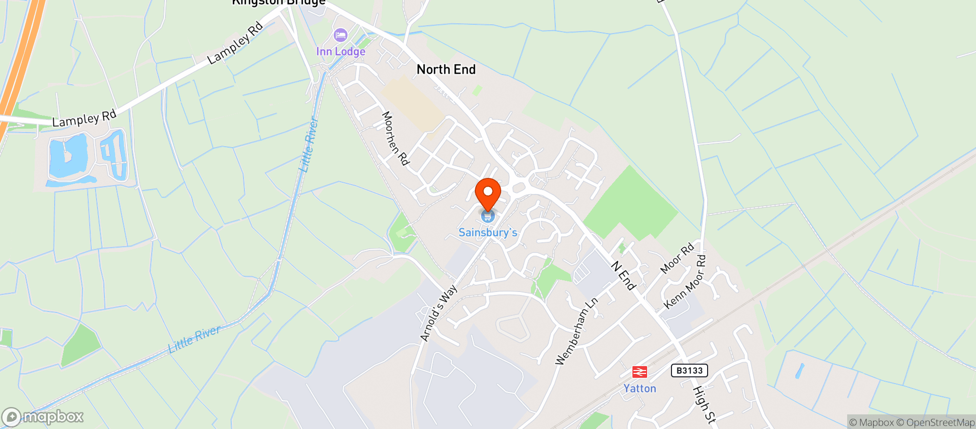 Map showing Sainsburys Yatton