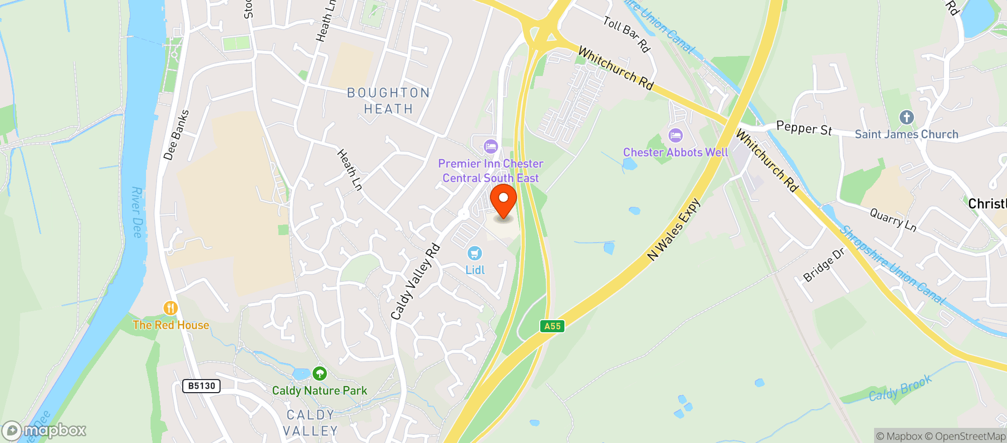 Map showing Waitrose Chester