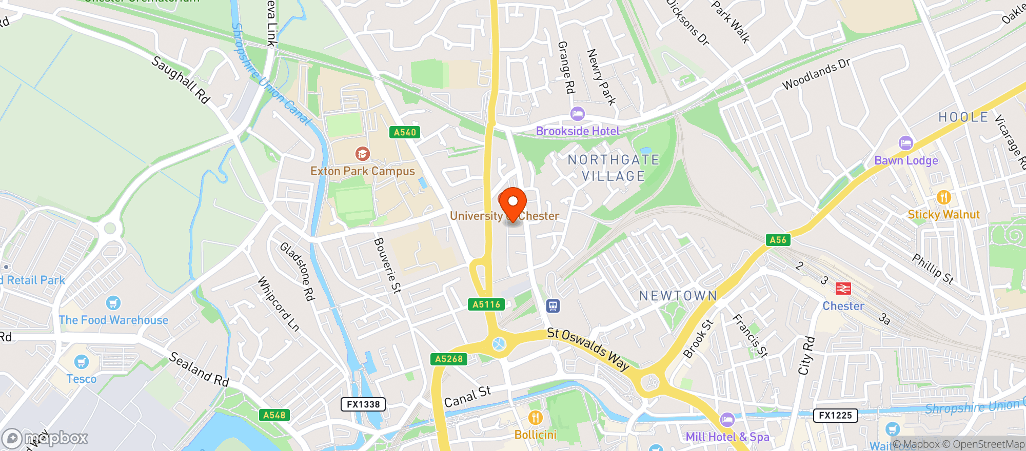 Map showing Majestic Chester