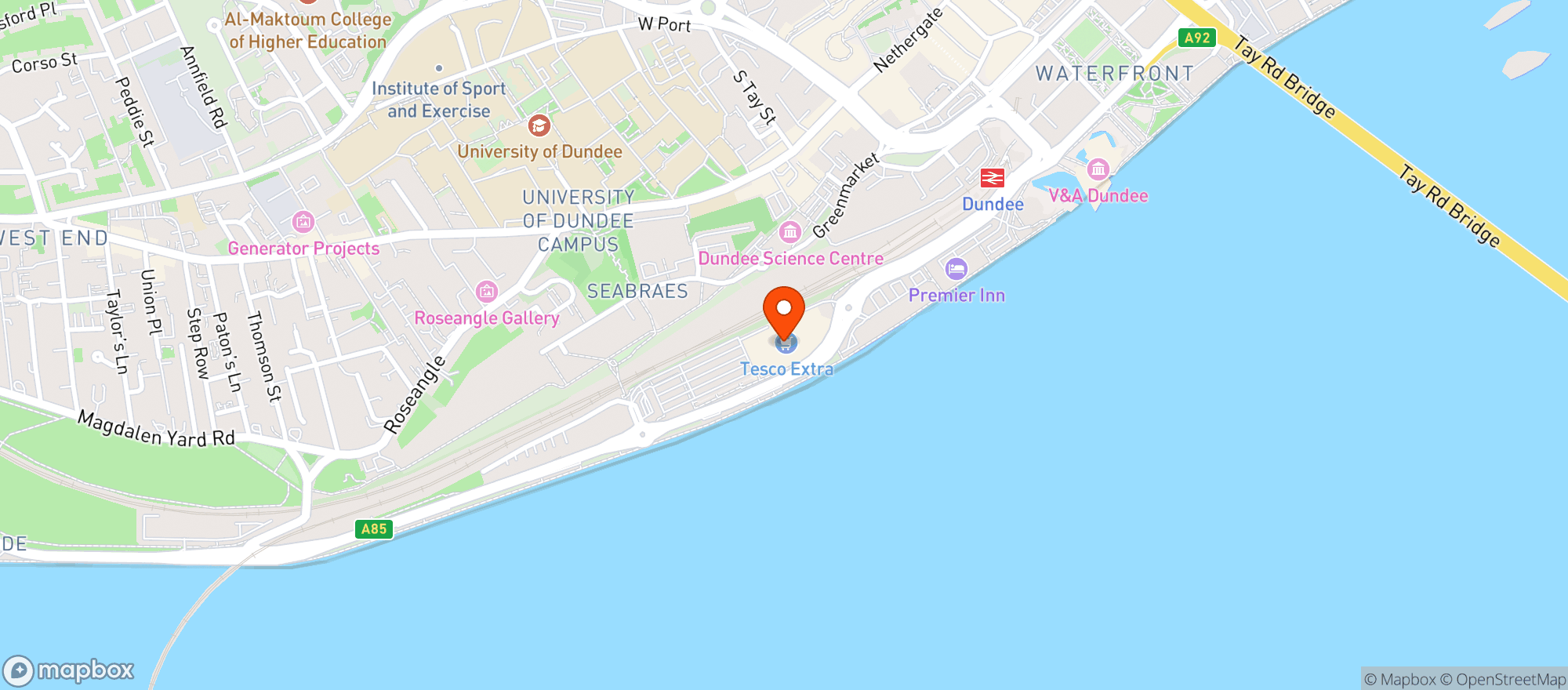 Map showing Tesco
