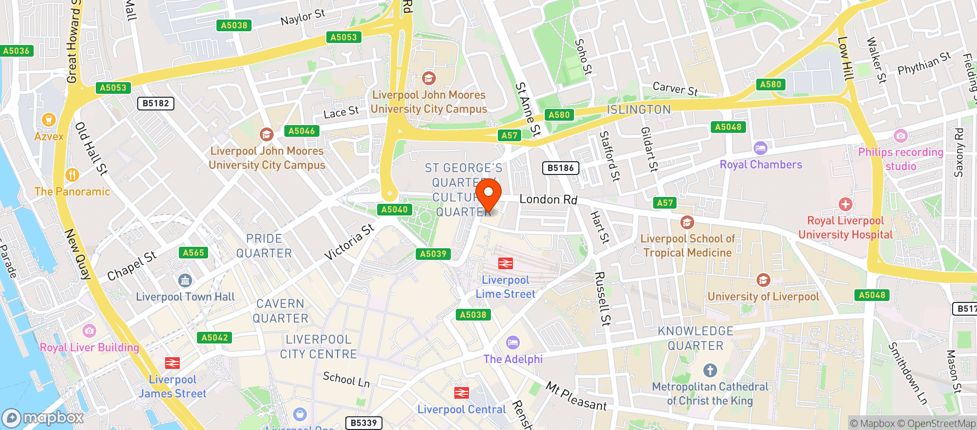 Map showing Liverpool Empire