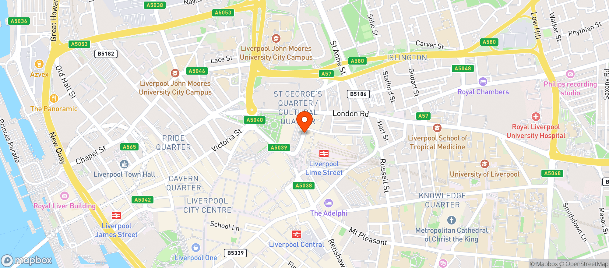Map showing The North Western (wetherspoon)