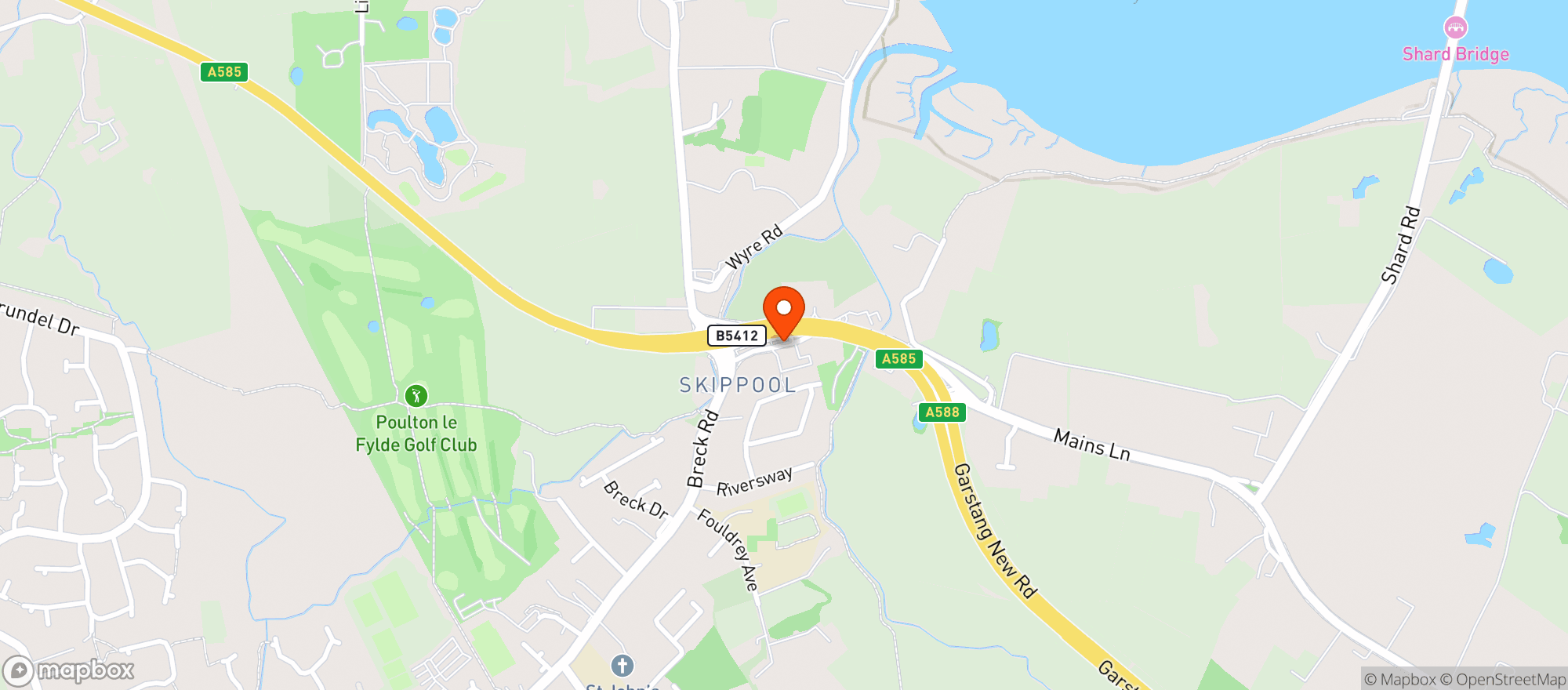 Map showing The River Wyre