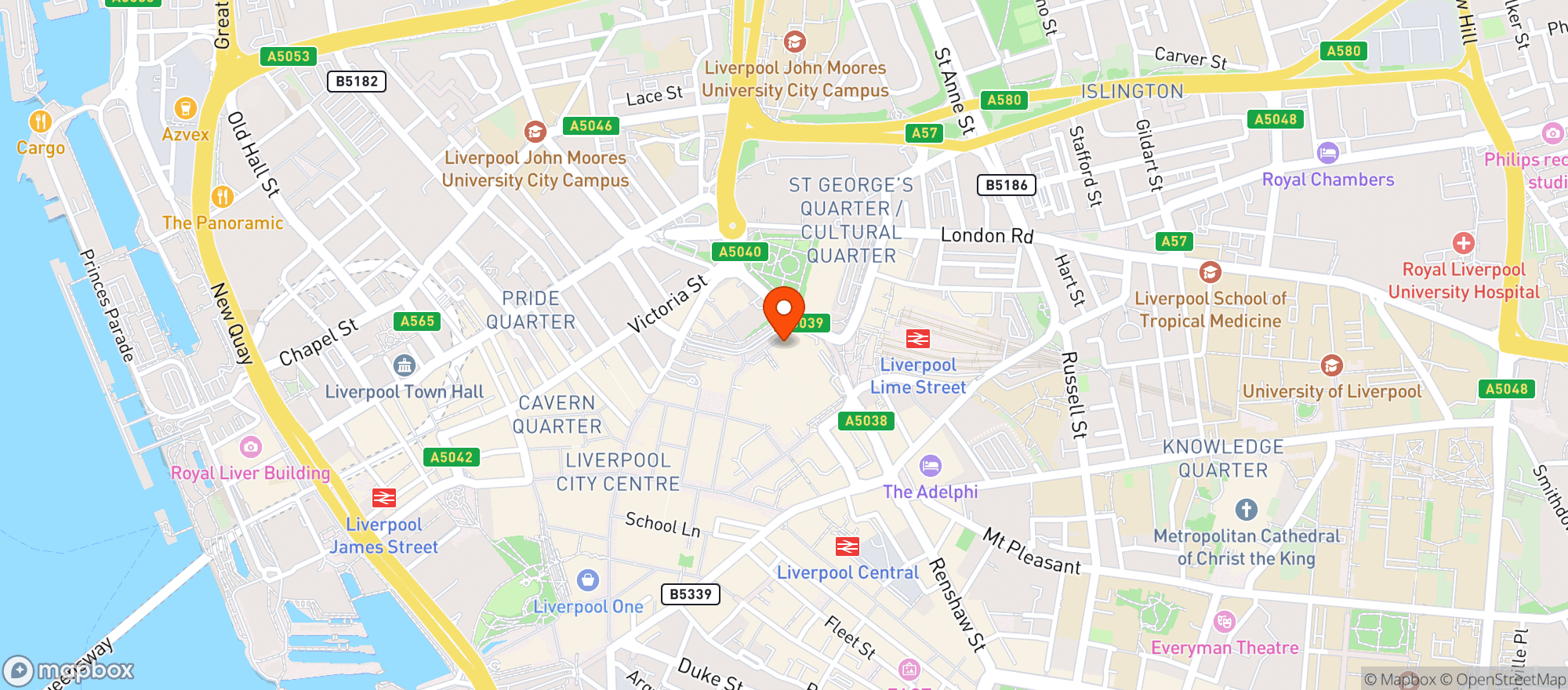 Map showing Royal Court Theatre