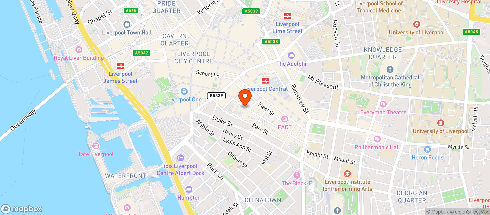 Map showing Be At One Liverpool