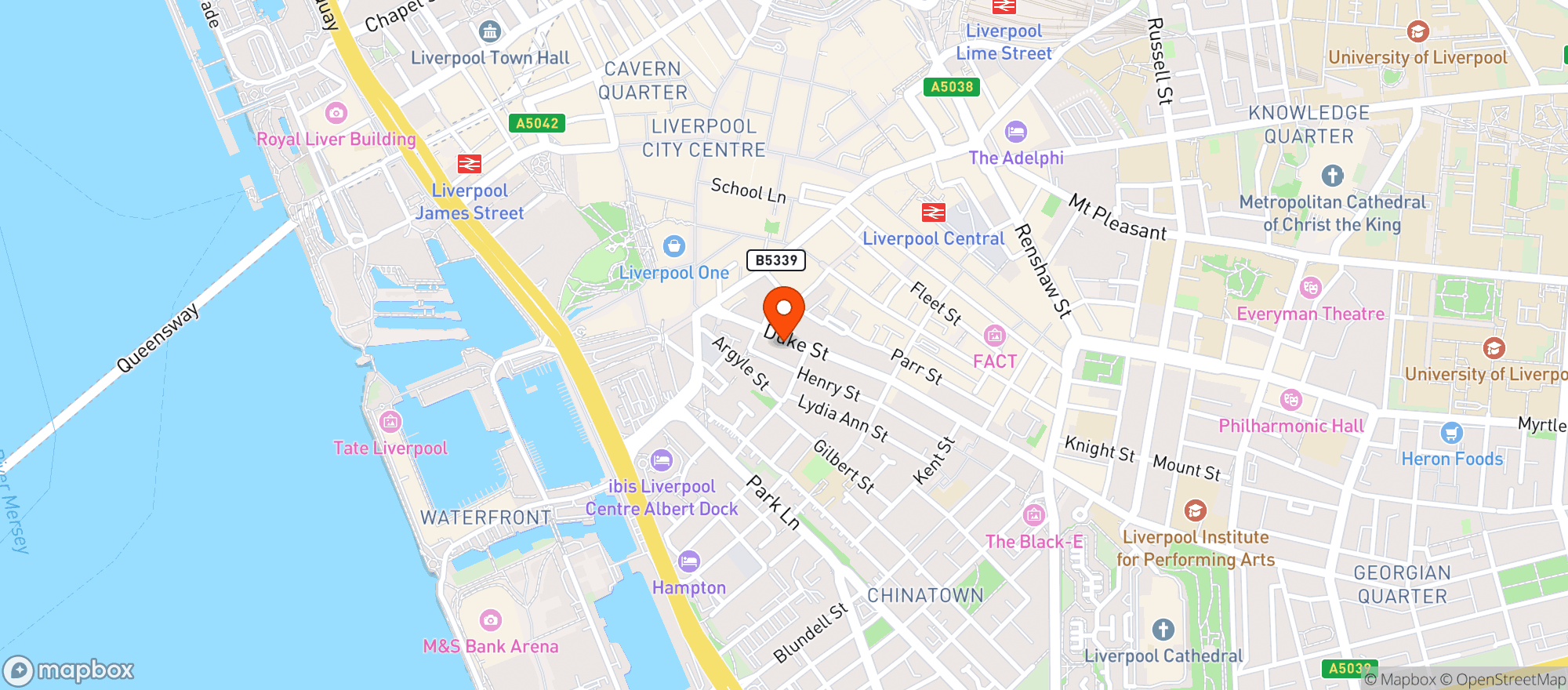 Map showing Duke Street Market