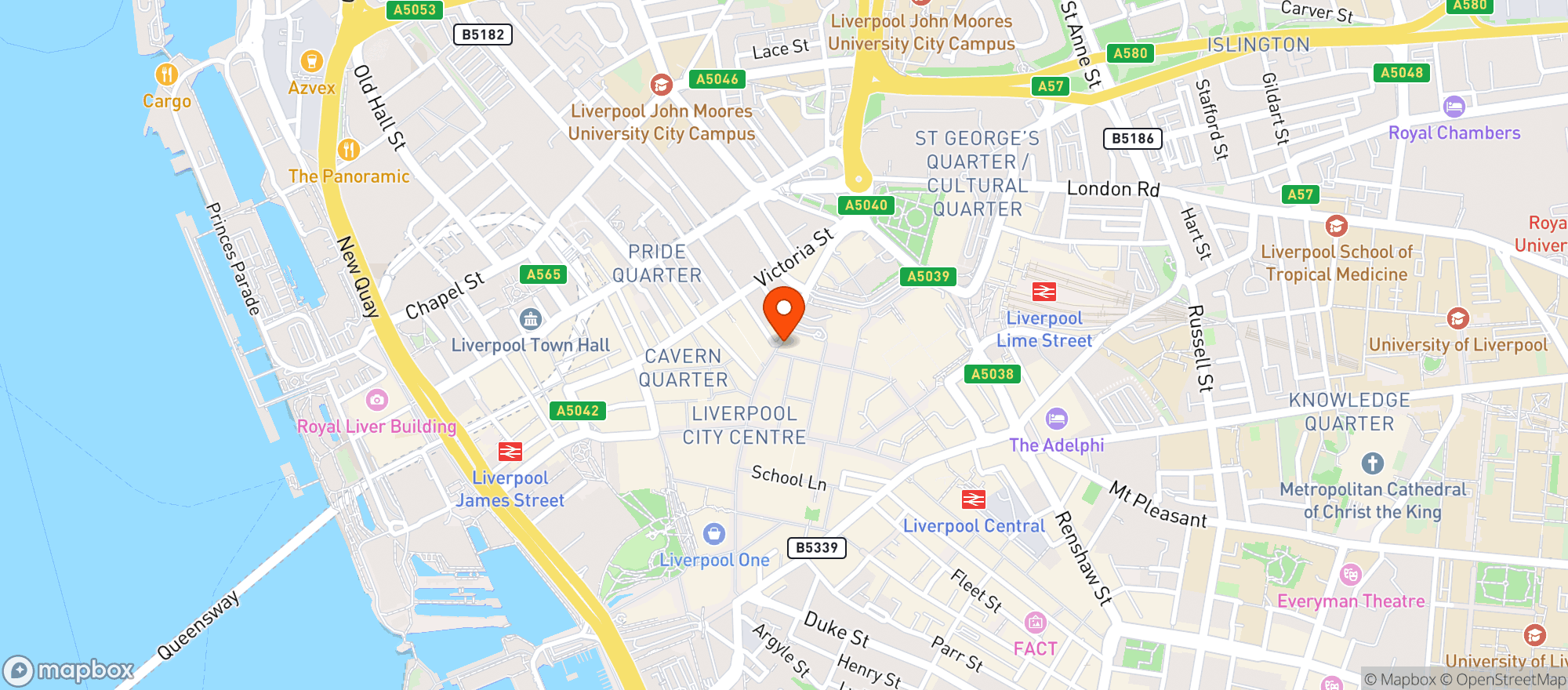 Map showing M&s