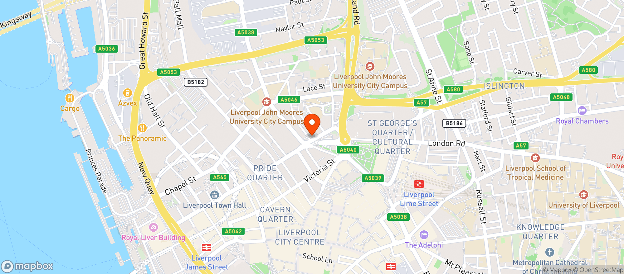 Map showing The Excelsior