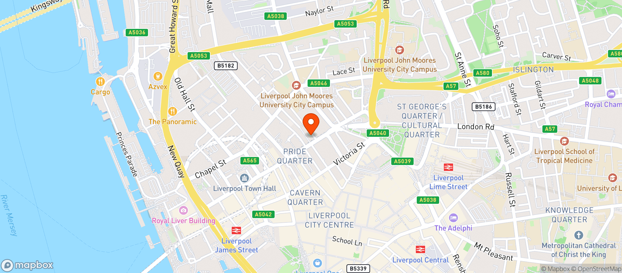Map showing The Rose & Crown