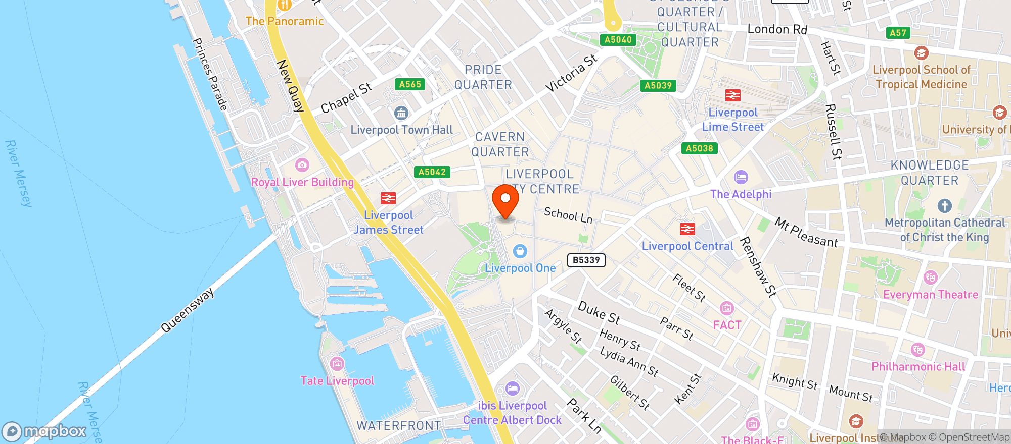 Map showing Pizzaexpress