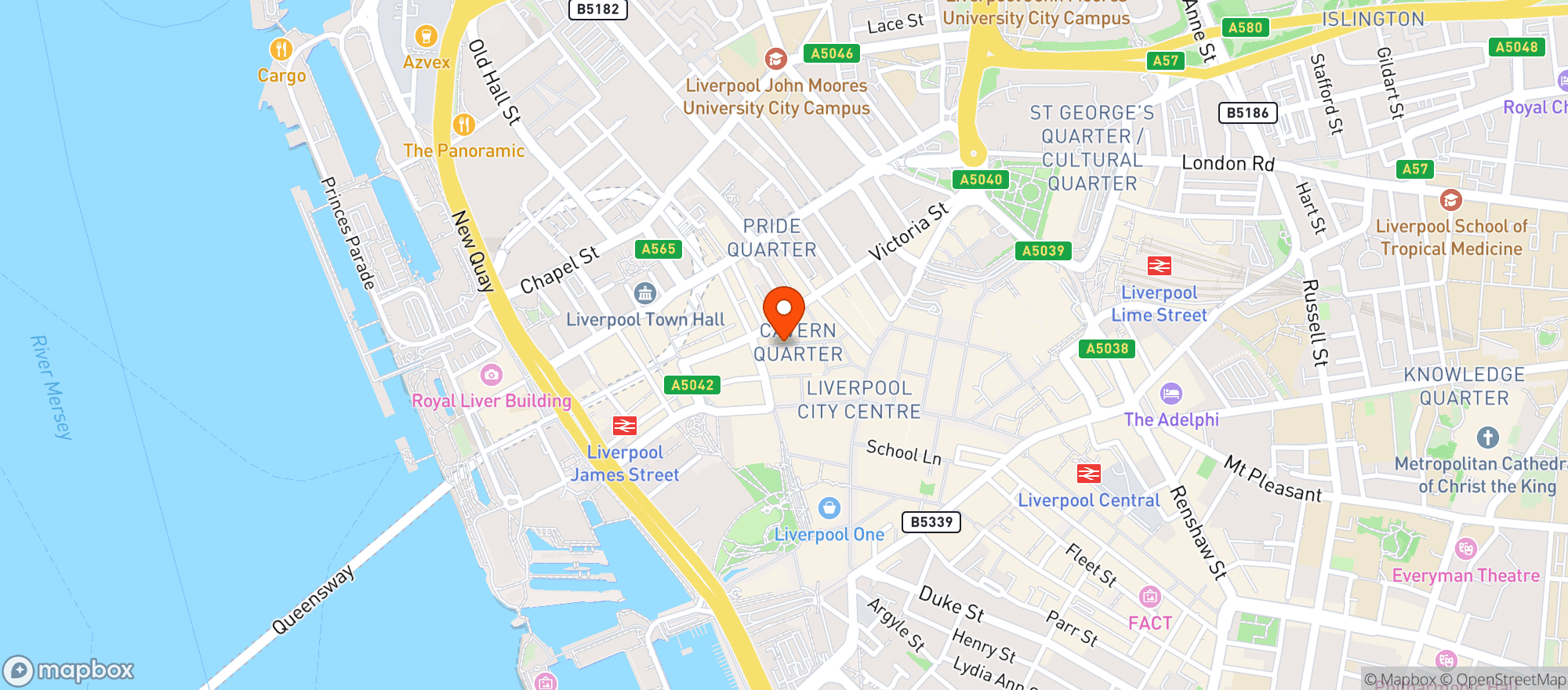 Map showing The Cavern Club