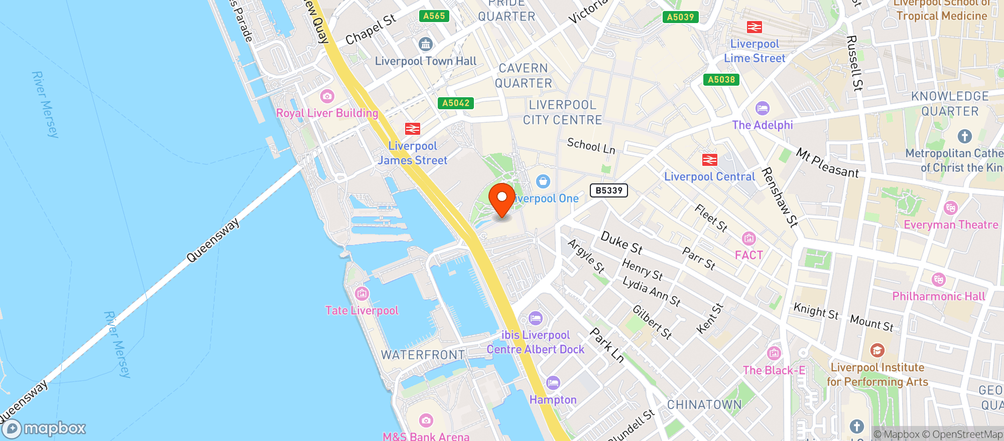 Map showing The Bierkeller