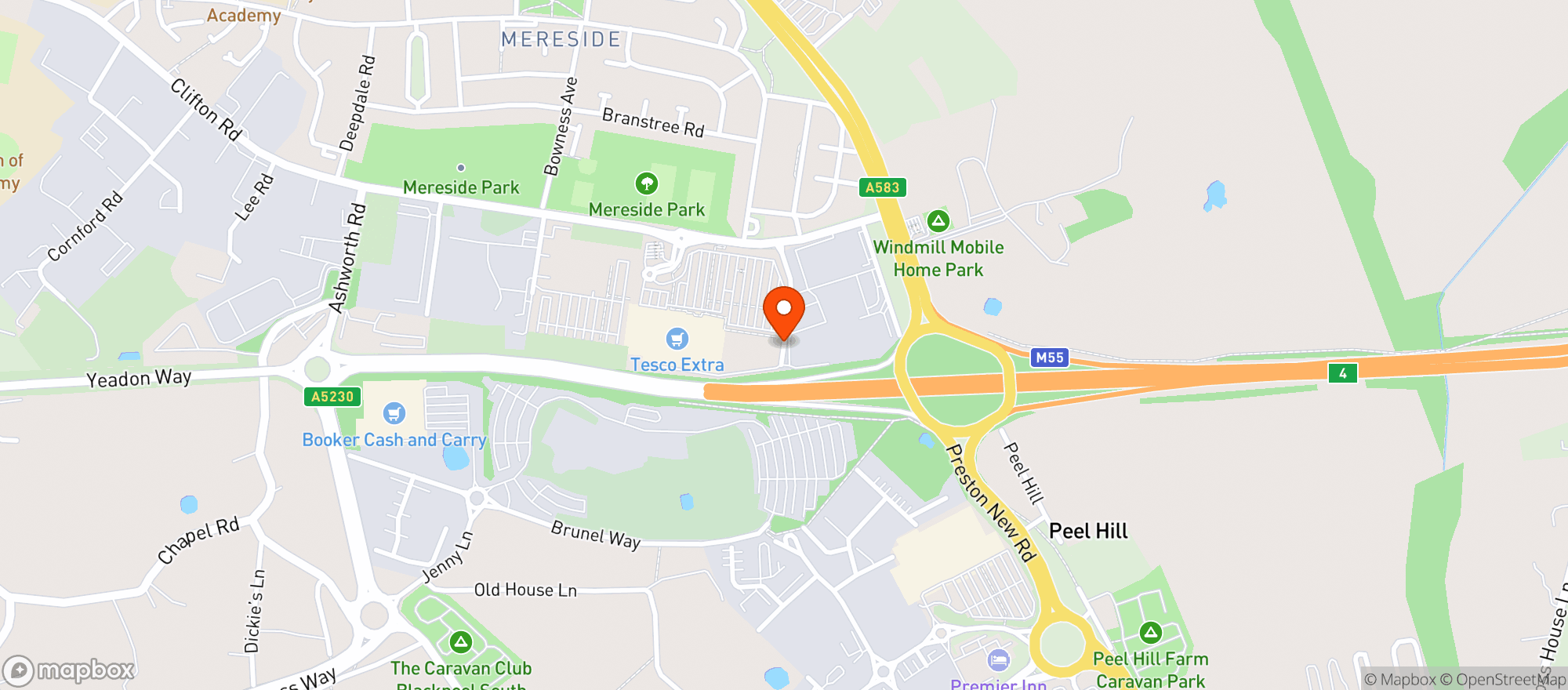Map showing Tesco