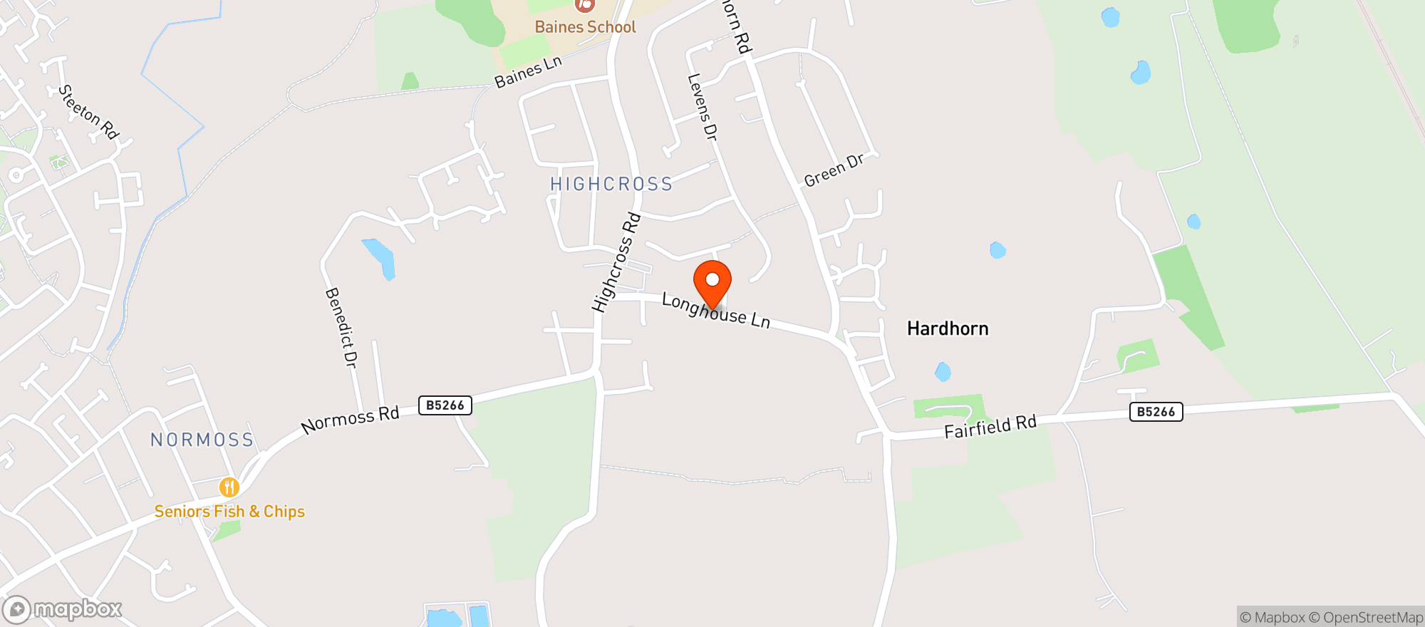 Map showing Miller & Carter - Poulton Le Fylde