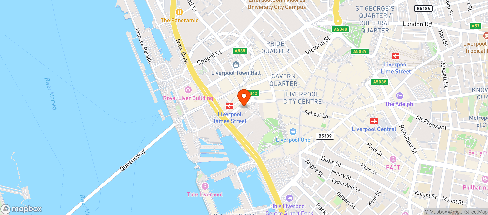 Map showing All Bar One Liverpool