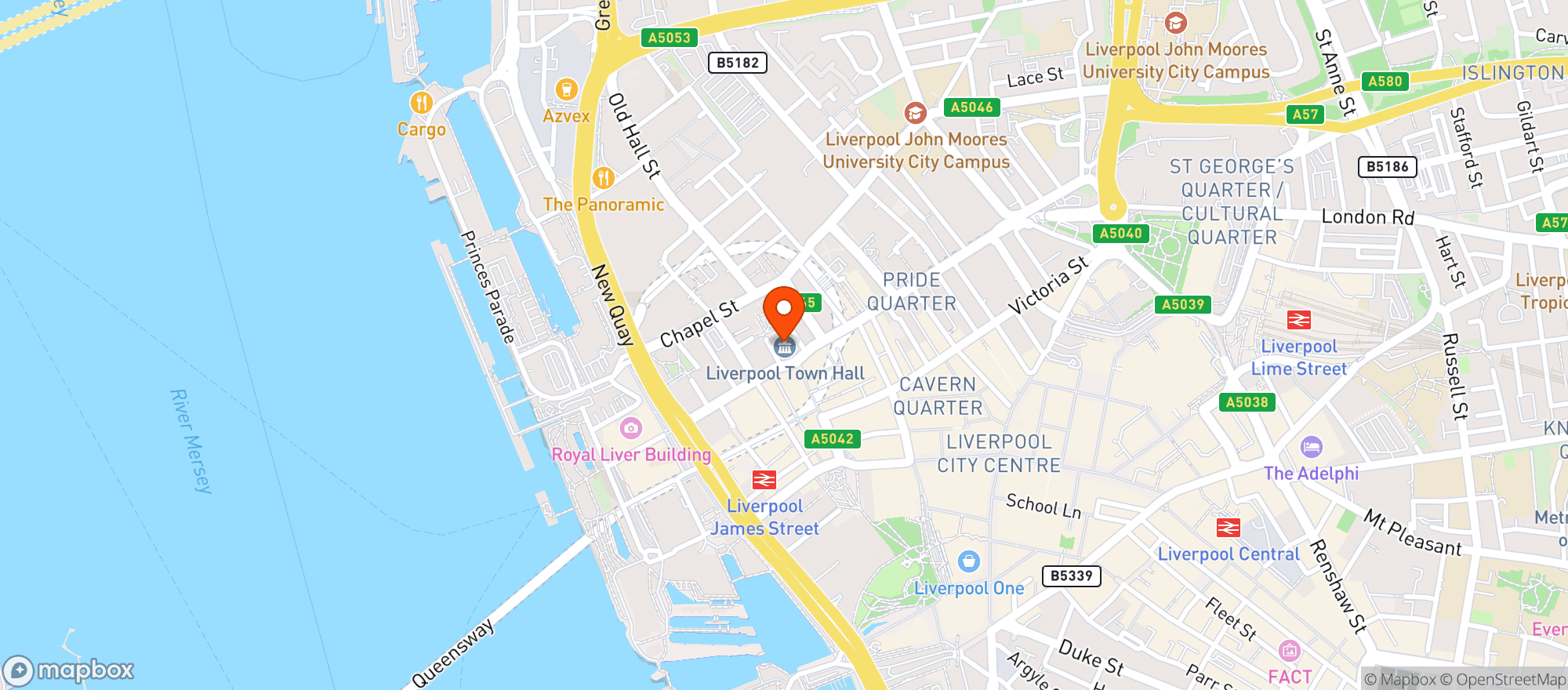 Map showing Miller & Carter - Albert Dock