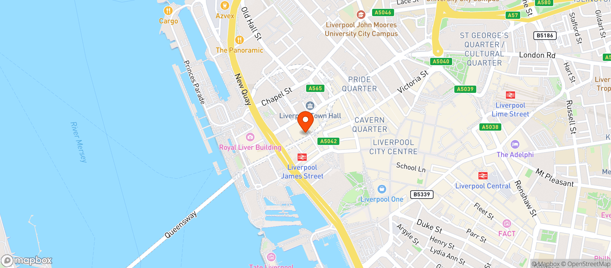 Map showing Hawksmoor Liverpool