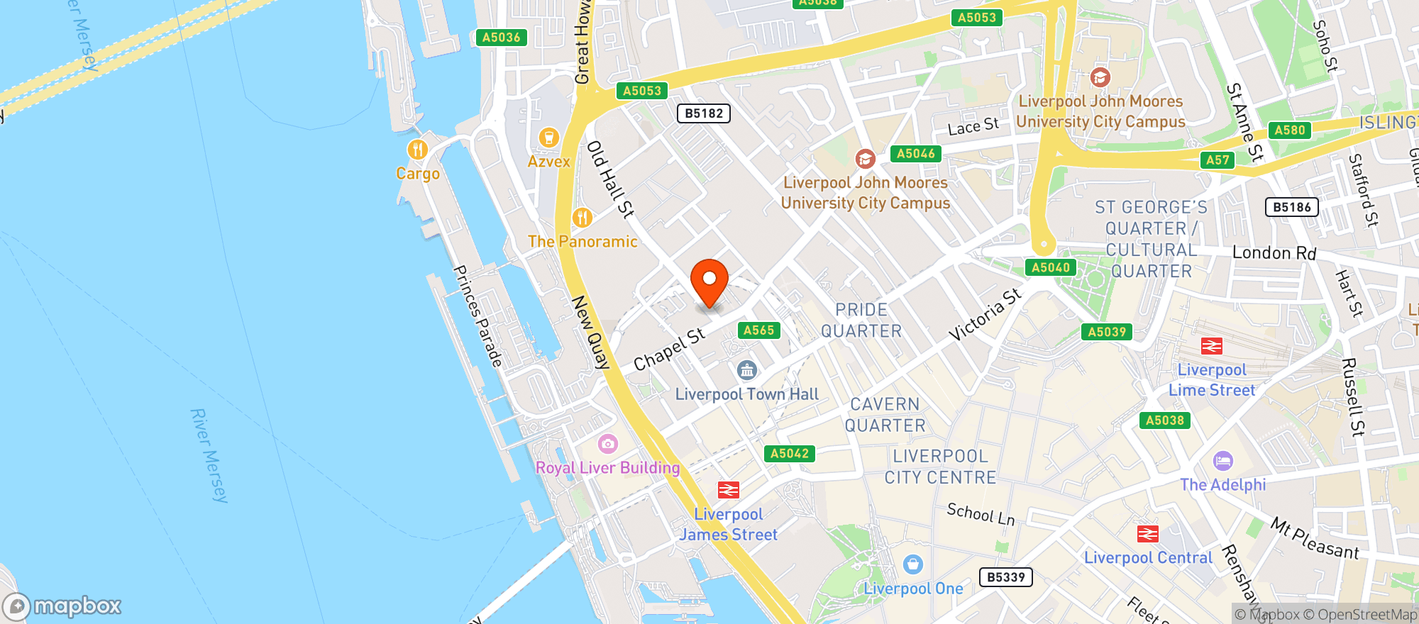 Map showing City Wine Bar + Kitchen