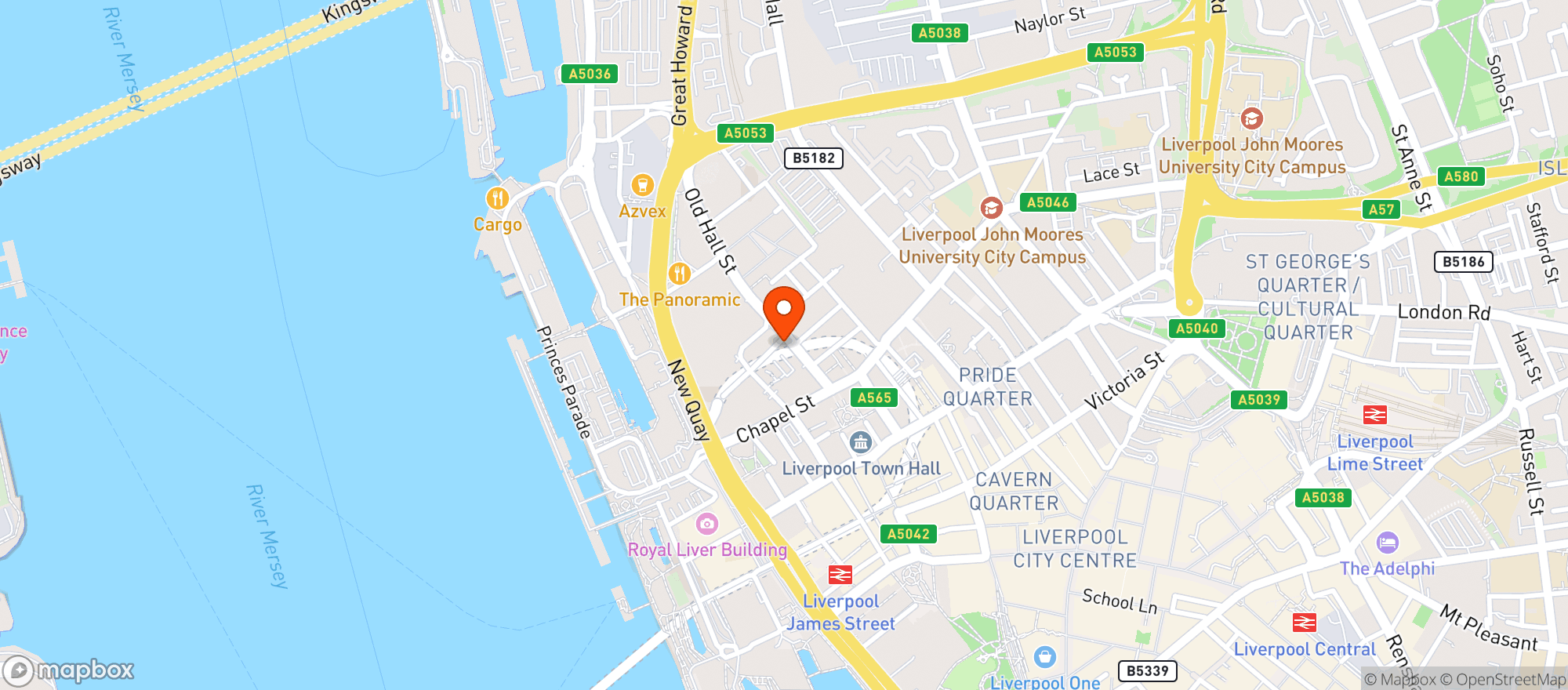 Map showing City Wine Bar