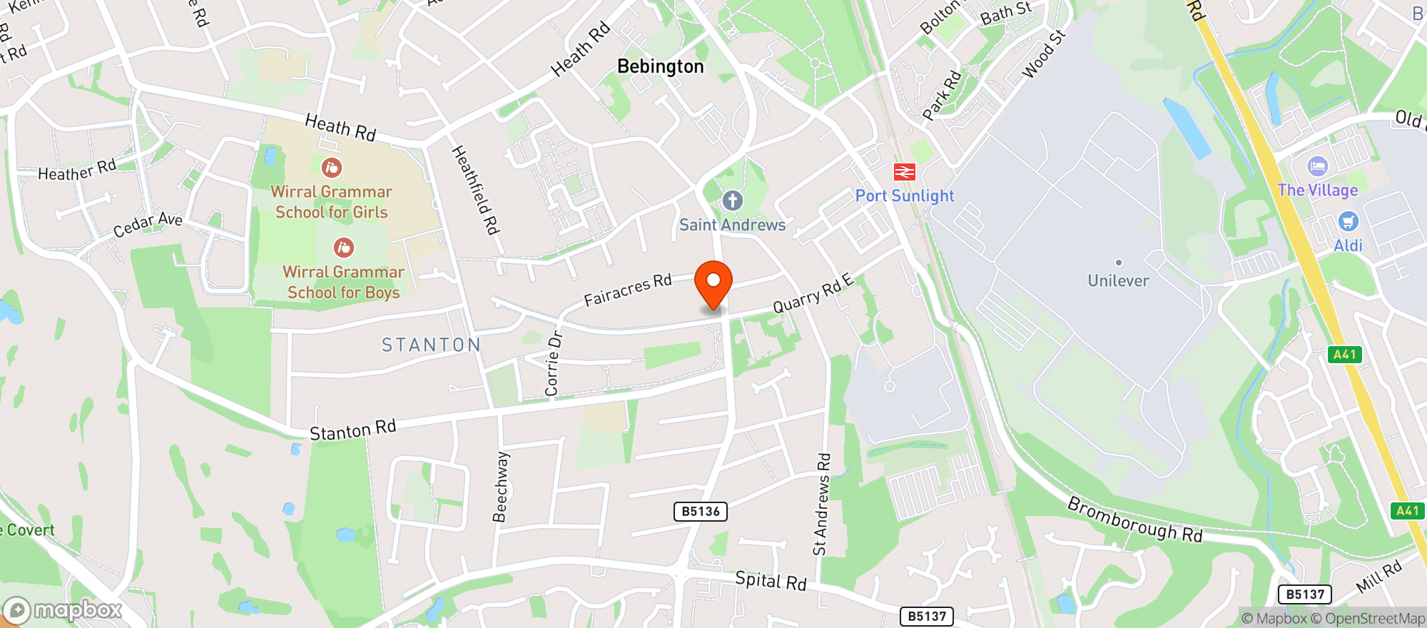 Map showing Three Stags