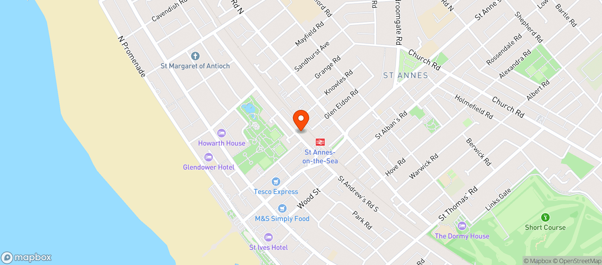 Map showing Sainsburys Lytham St Annes