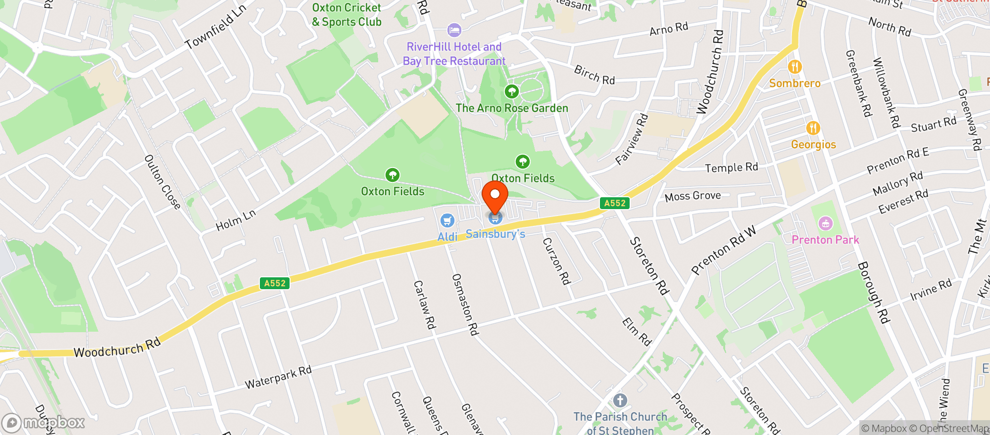 Map showing Sainsburys Birkenhead