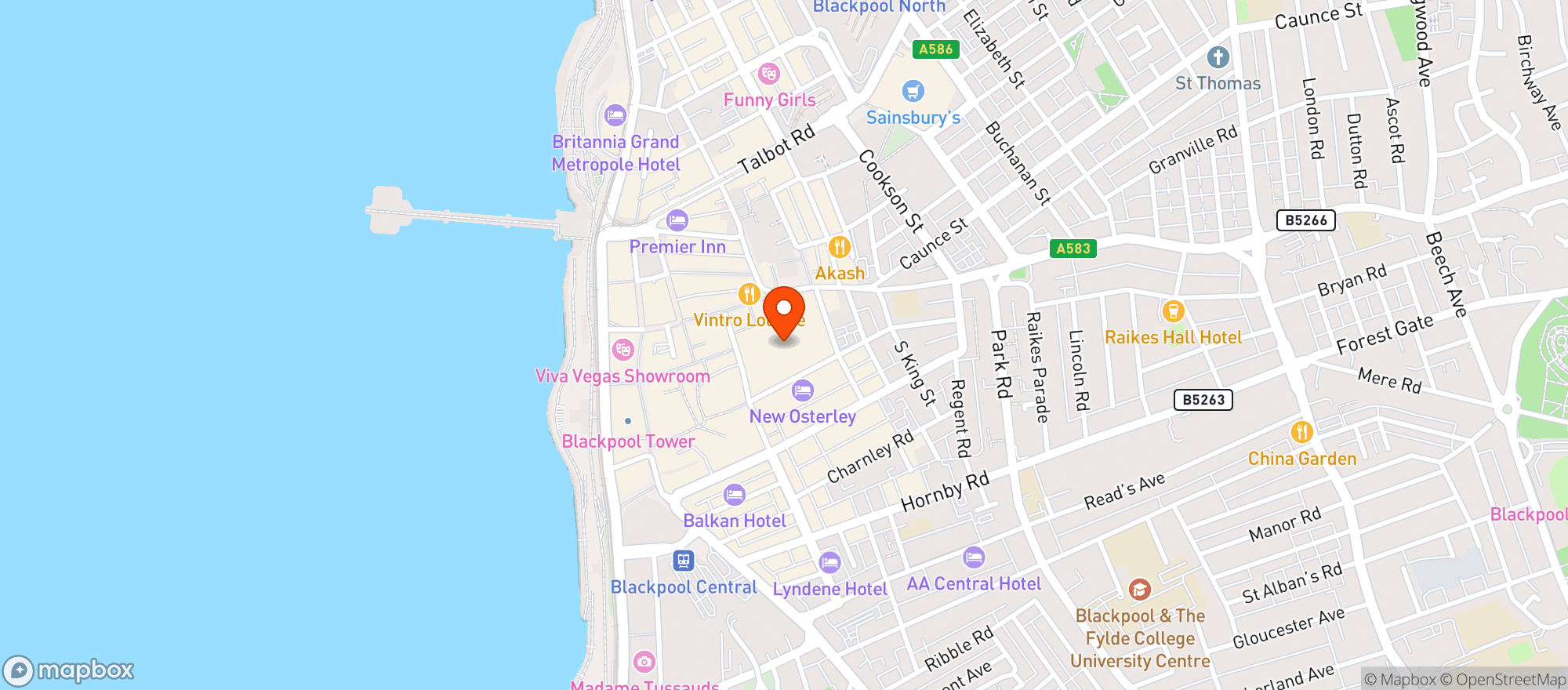 Map showing Winter Gardens