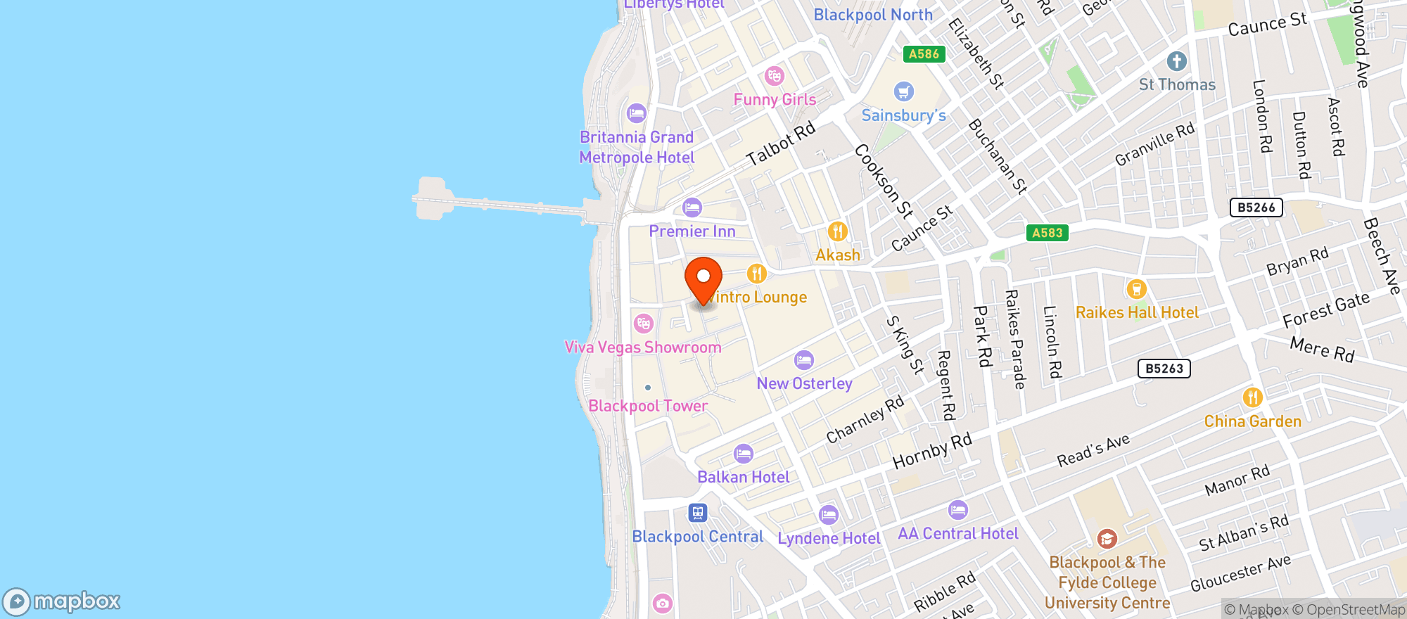 Map showing M&s