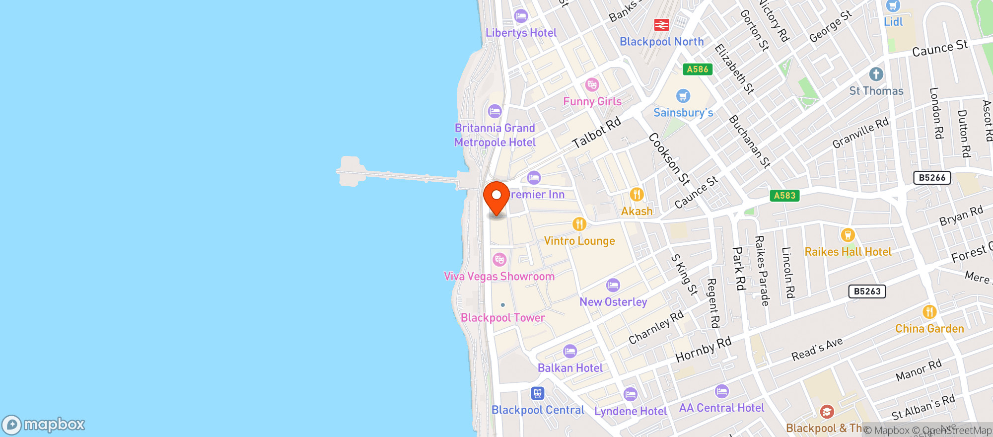 Map showing The Mitre Inn