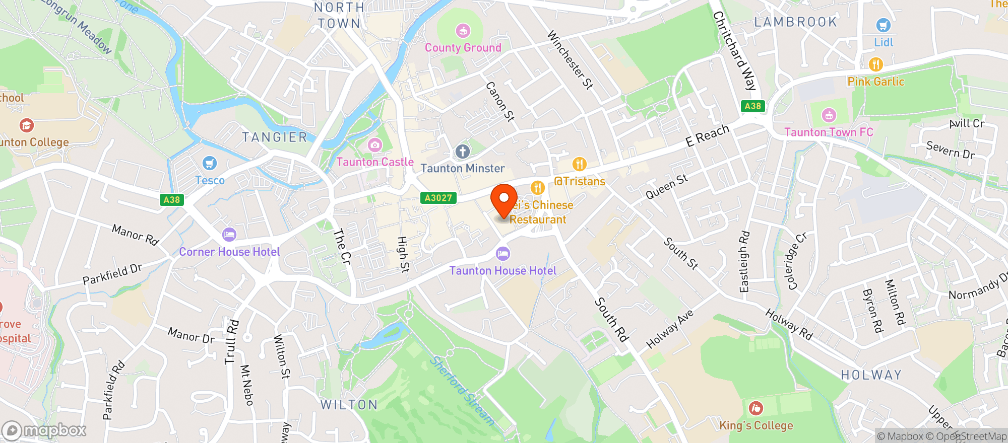 Map showing Sainsburys Taunton