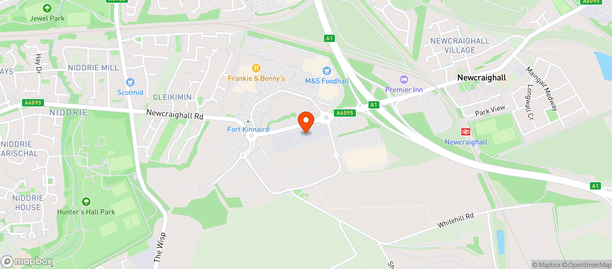 Map showing Majestic Fort Kinnaird