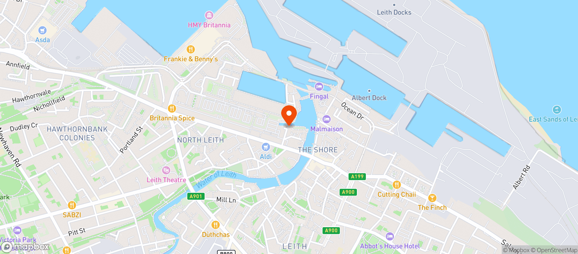 Map showing Teuchters Landing