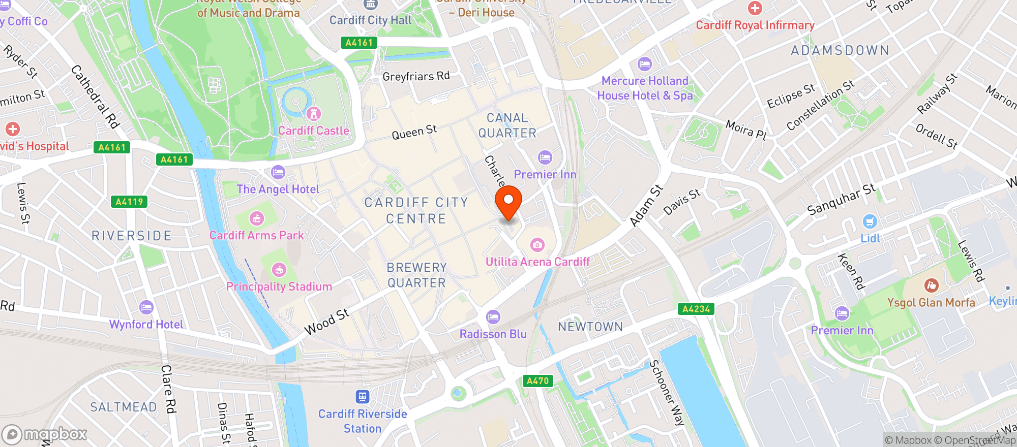 Map showing The Stable