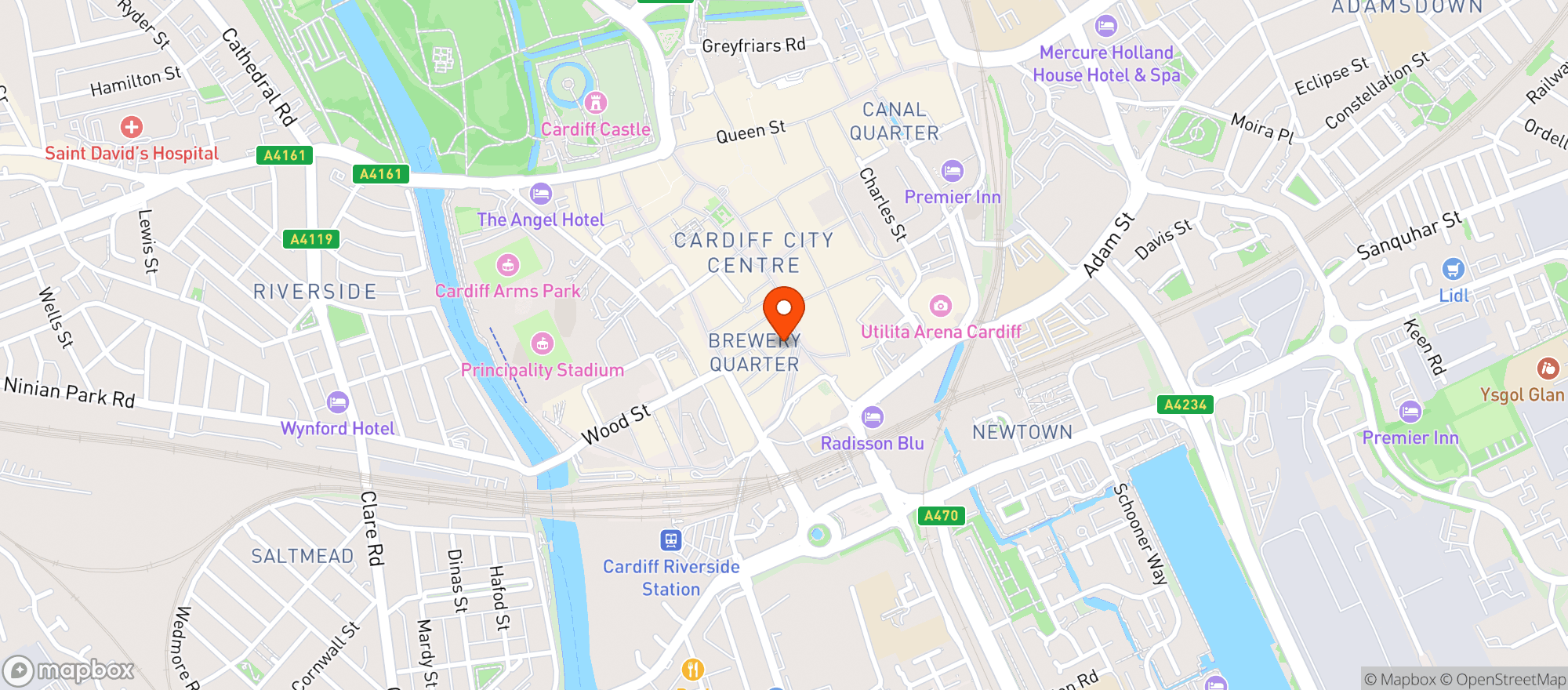 Map showing Lab 22, Cardiff
