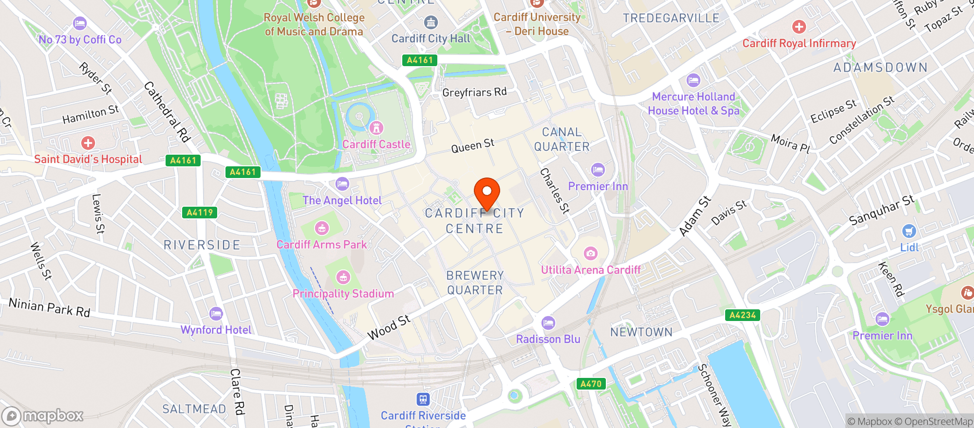 Map showing Miller & Carter - Cardiff The Hayes