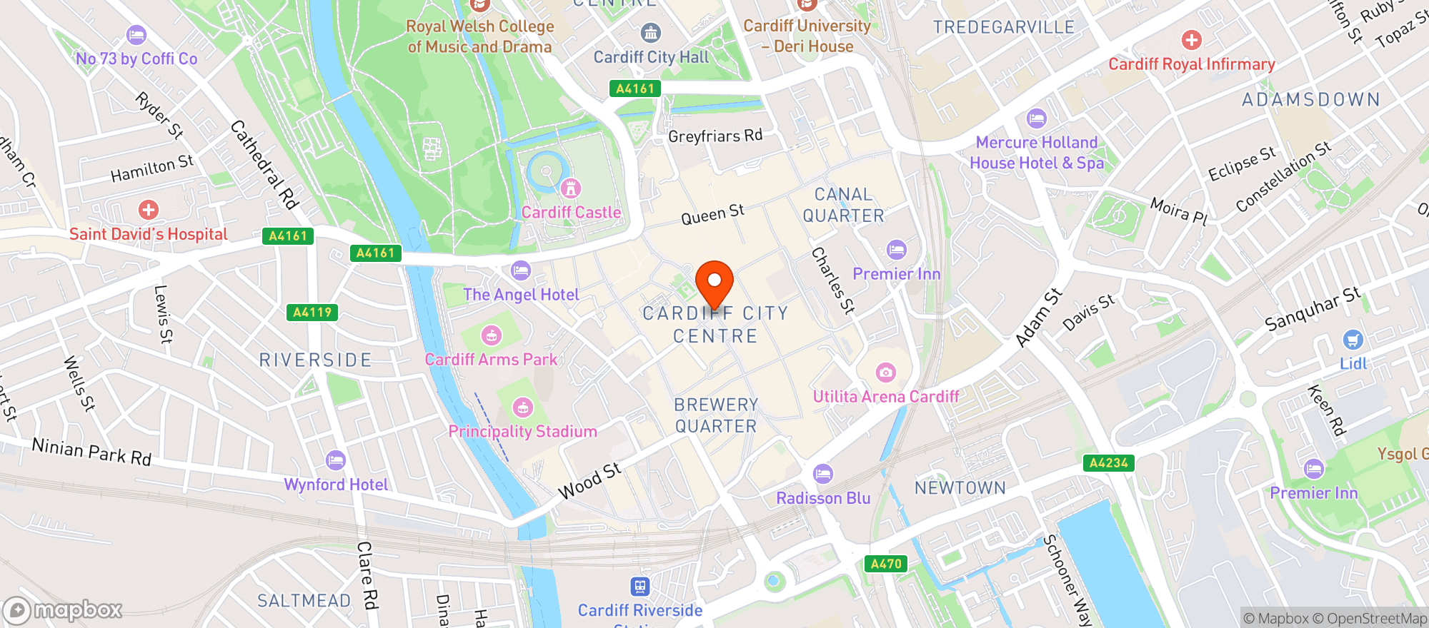 Map showing Tesco