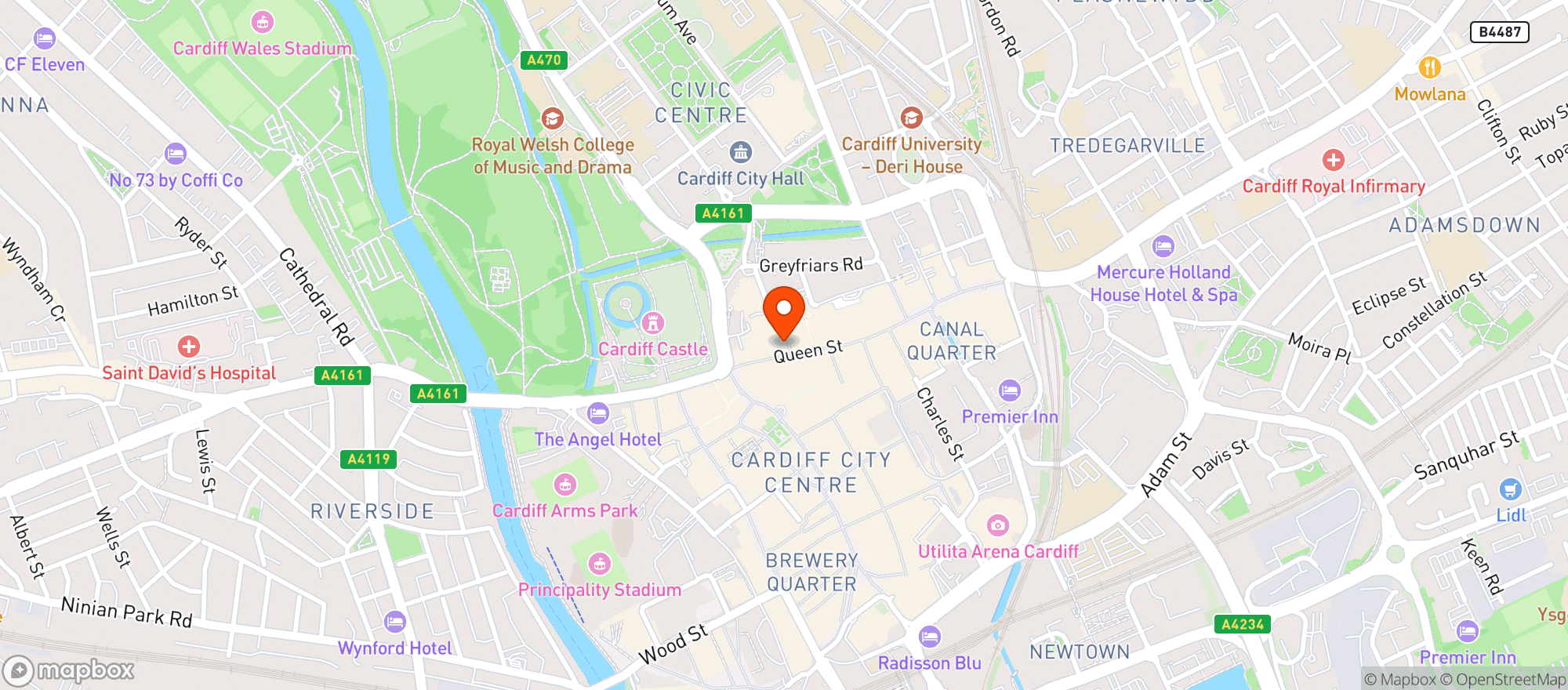 Map showing Roxy The Friary