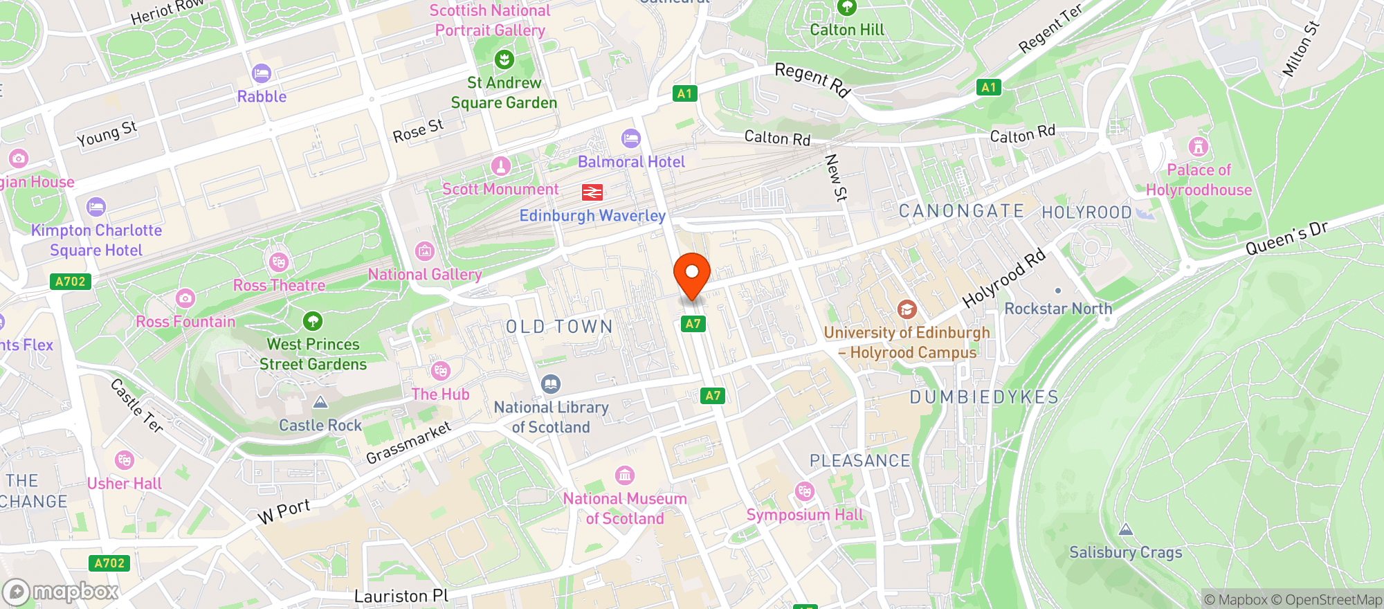 Map showing Inn On The Mile (edinburgh)