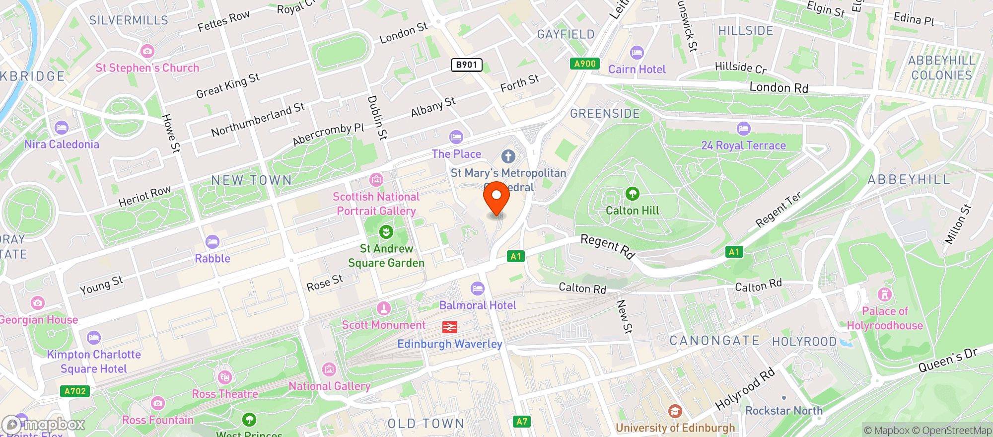 Map showing The Botanist
