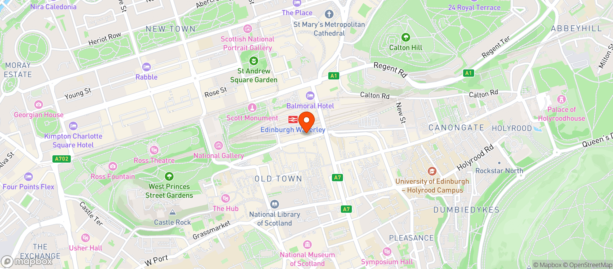 Map showing Fruitmarket Gallery