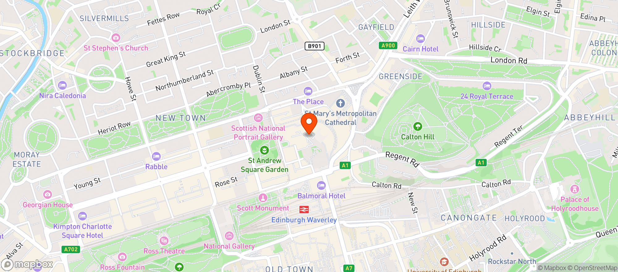 Map showing W Edinburgh