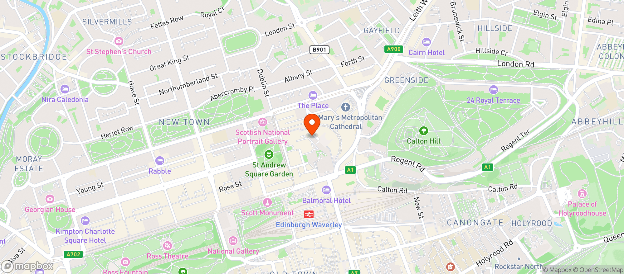 Map showing Flight Club Edinburgh