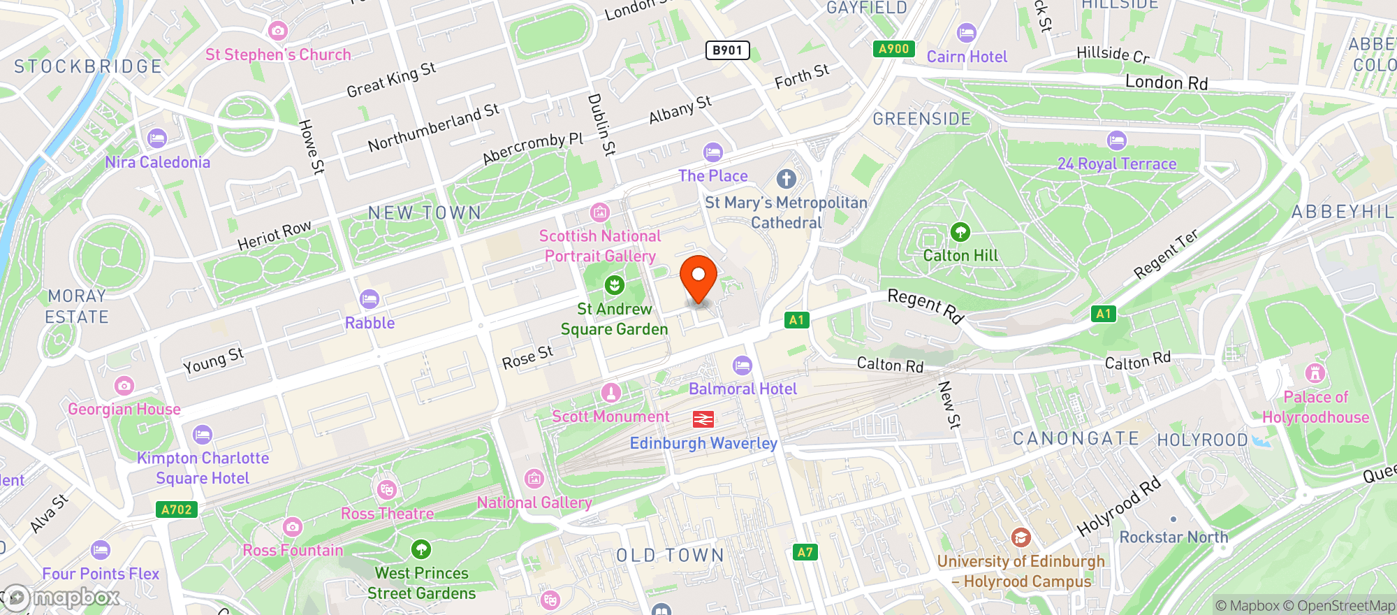 Map showing The Café Royal
