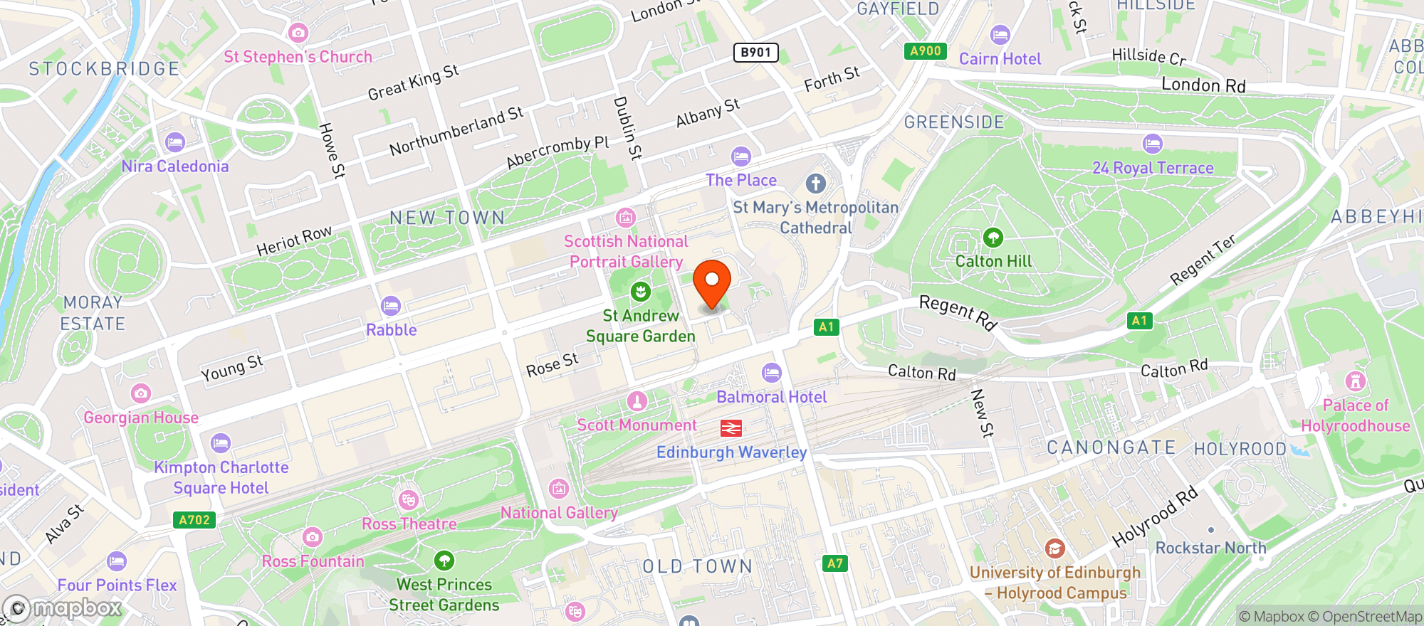 Map showing Hawksmoor Edinburgh